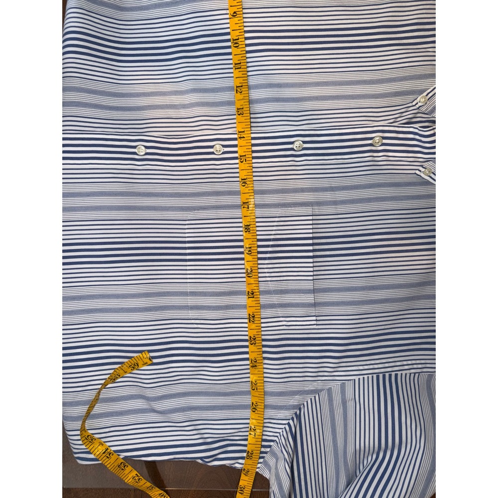 Ralph Lauren Blake XL Blue White Stripe Button Down Shirt Classic Cotton - Picture 7 of 7